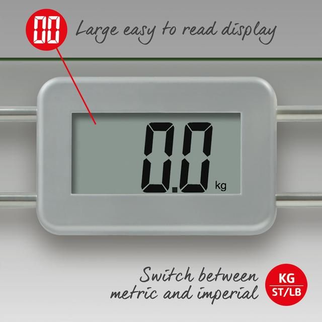 Salter Toughened Glass Compact Electronic Bathroom Scale - Silver
