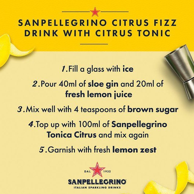 San Pellegrino Citrus Tonic Water Glass   4 x 200ml