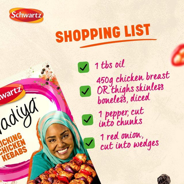 Schwartz x Nadiya Kicking Chicken Kebabs Recipe Mix 25g