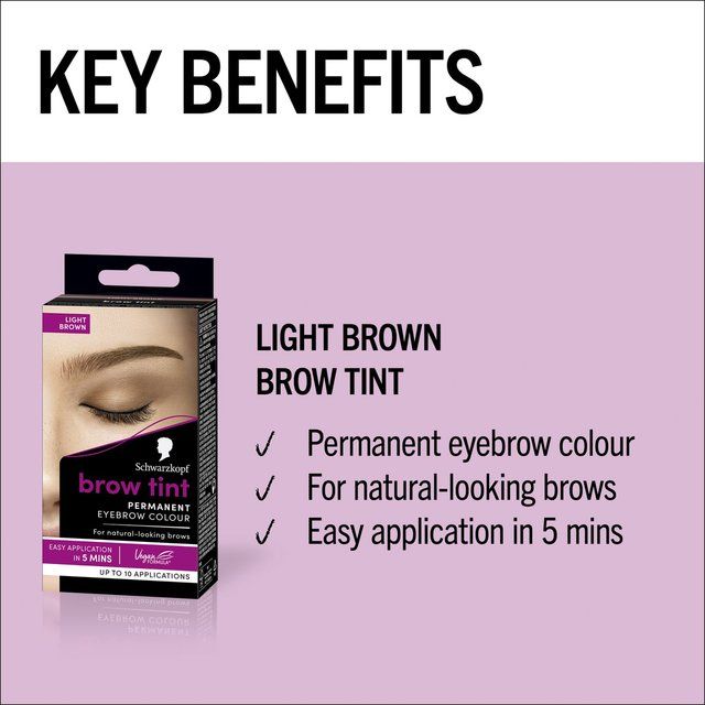 Schwarzkopf Brow Tint Permanent Eyebrow Colour Light Brown 17ml