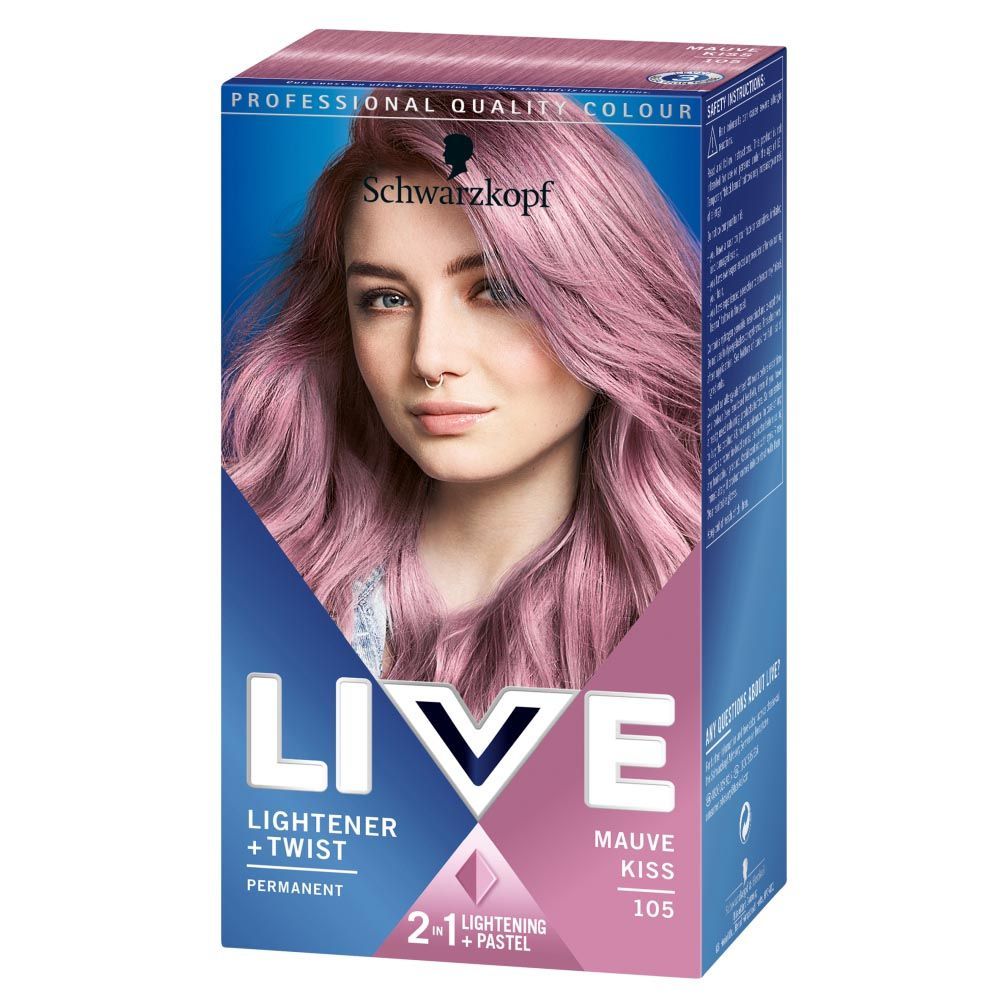 Schwarzkopf LIVE Lightener + Twist Mauve Kiss 105 Permanent Hair Dye