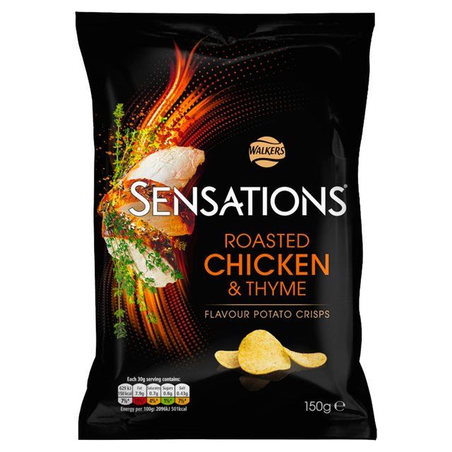 Sensations Roasted Chicken & Thyme Sharing Bag Crisps   150g