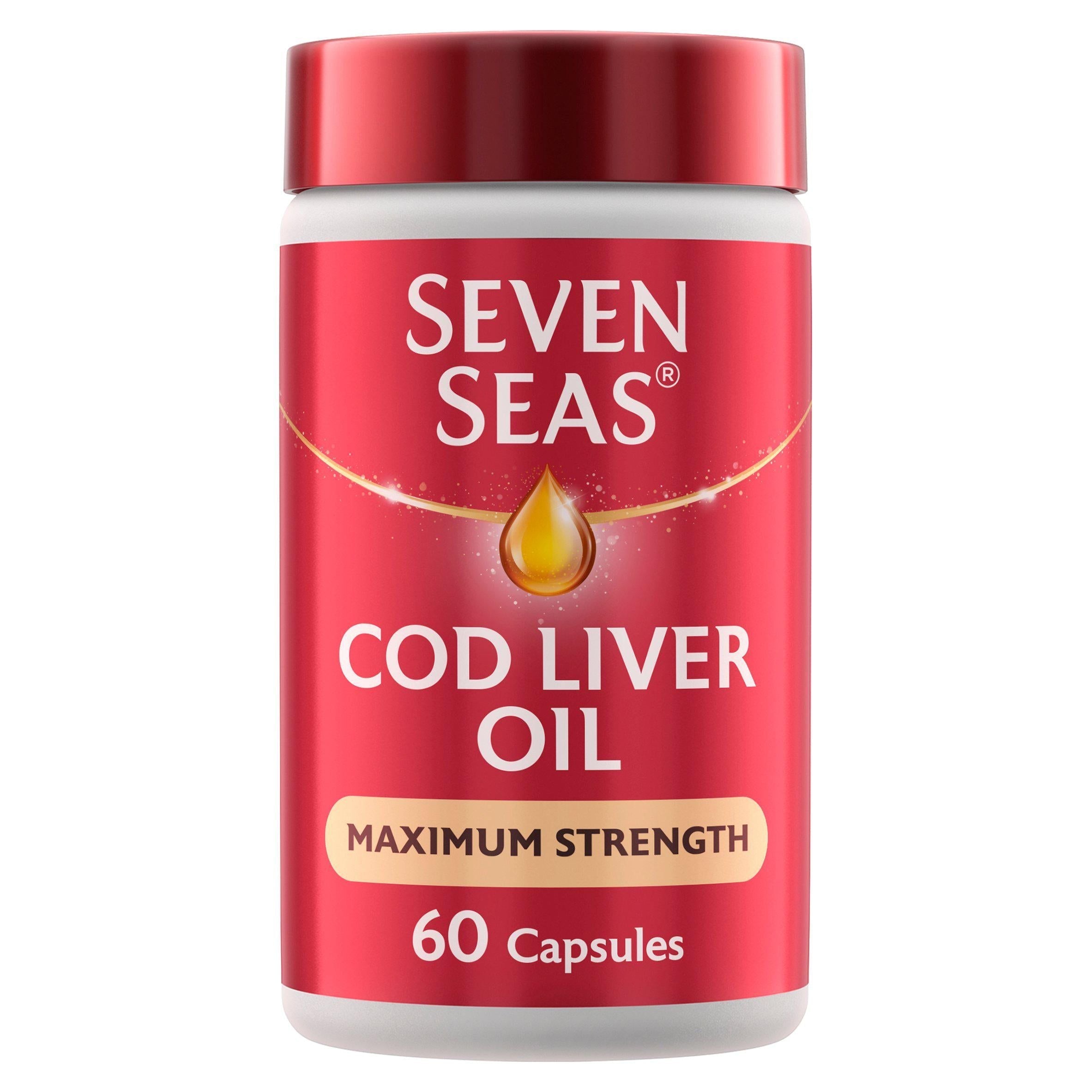 Seven Seas Cod Liver Oil Max Strength Omega-3 & Vitamin D 60 Capsules