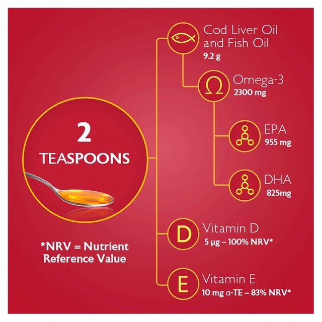 Seven Seas Cod Liver Oil Plus Omega-3 Maximum Strength Liquid 300ml