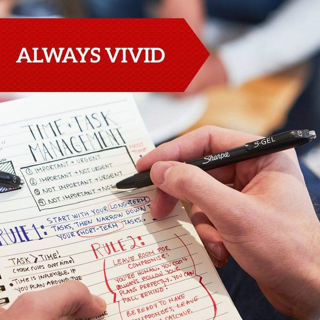 Sharpie S-Gel Gel Pens 0.7mm Black 3 per pack