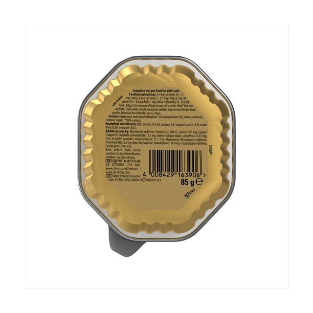 Sheba Classics Wet Cat Food Tray with Chicken in Terrine 85g