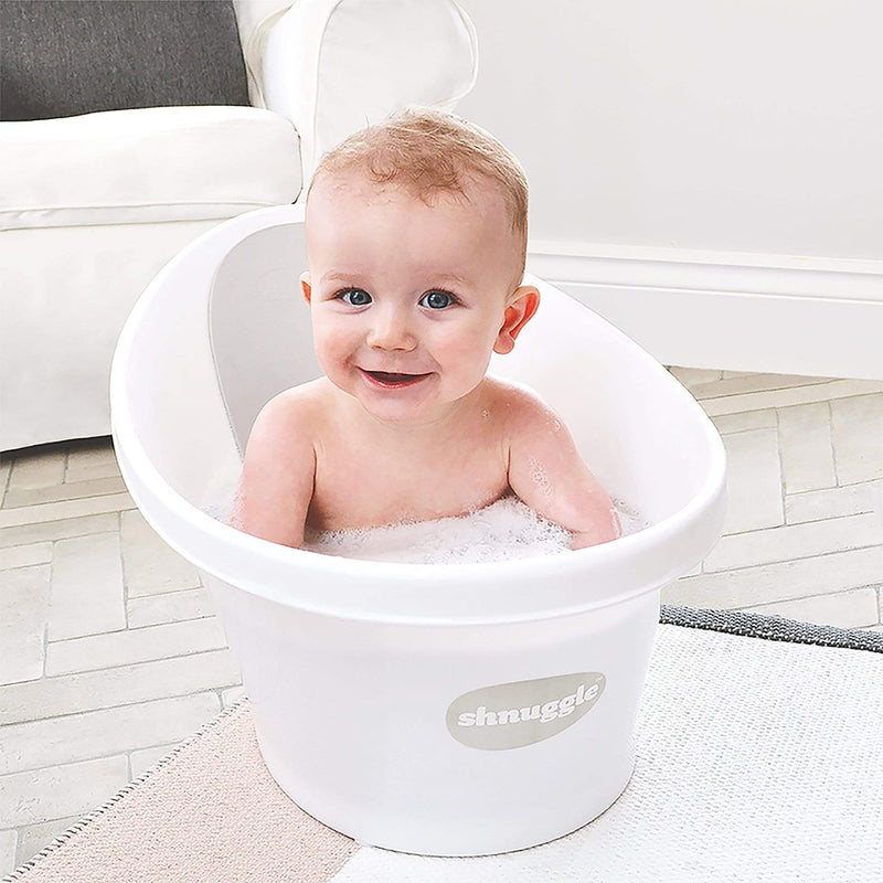 Shnuggle baby bath with plug white and grey (British brand)