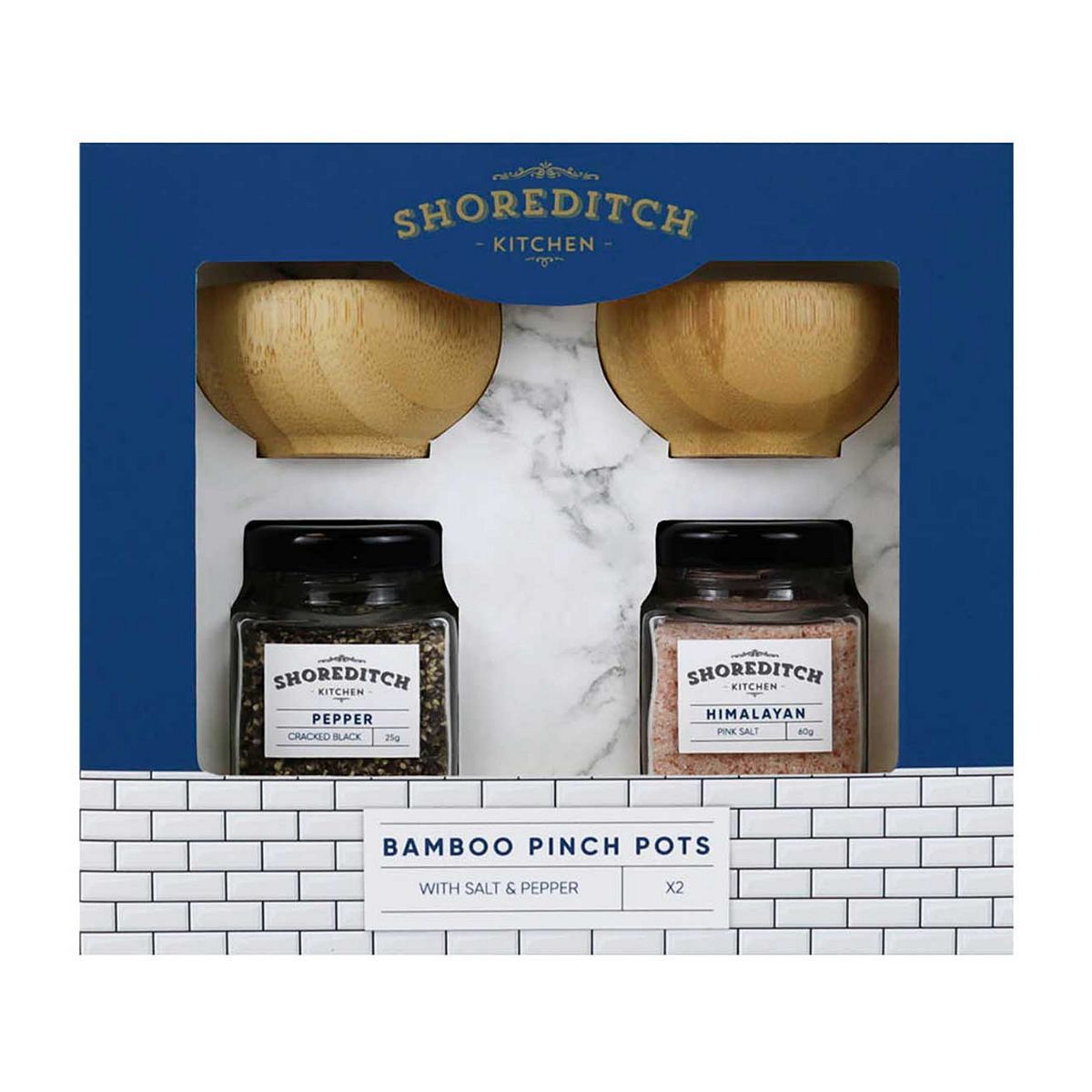 Shoreditch Kitchen Bamboo Pinch Pots with Salt & Pepper