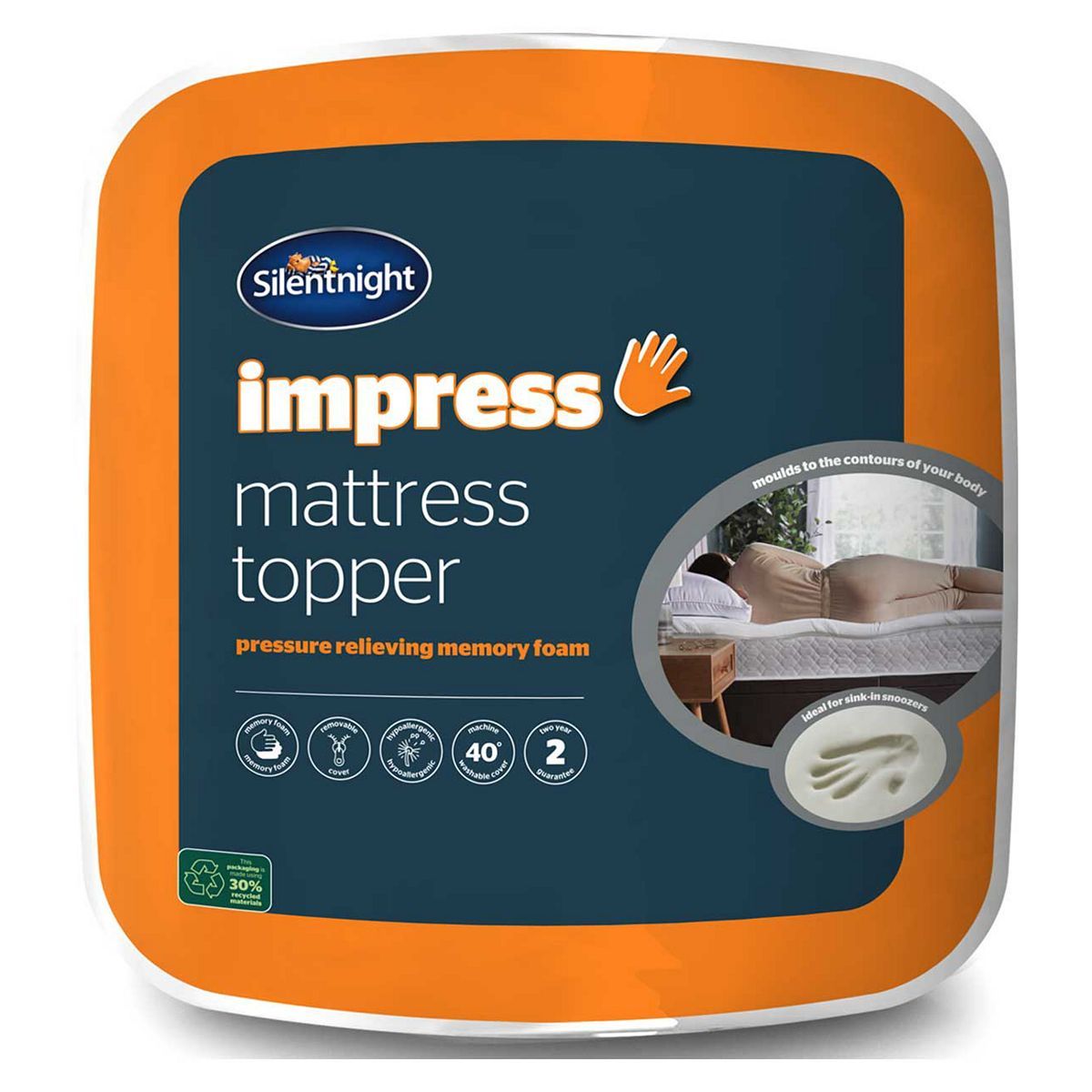 Silentnight Impress Memory Foam Mattress Topper Single