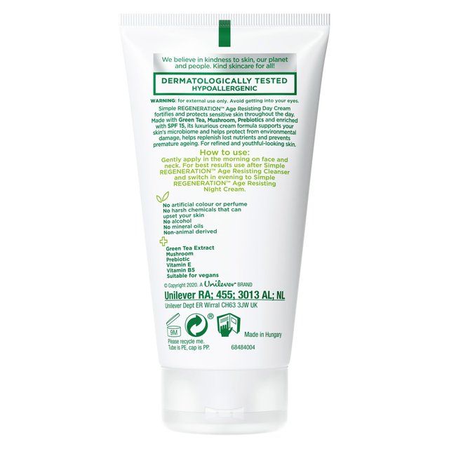 Simple Age Resisting Cream Moisturiser SPF 15 50ml