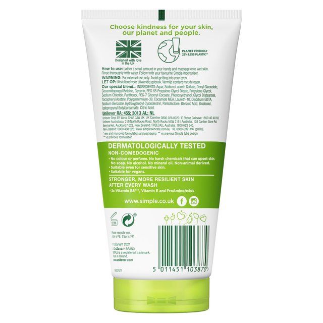 Simple Kind to Skin Moisturising Facial Wash Gel 150ml
