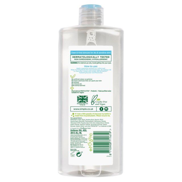 Simple Water Boost Micellar Cleansing Water 400ml