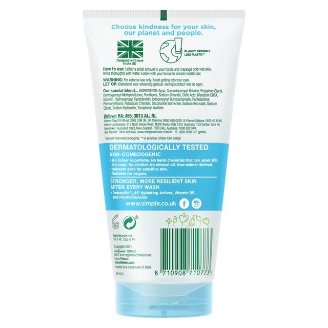 Simple Water Boost Micellar Gel Wash Sensitive Skin 150ml