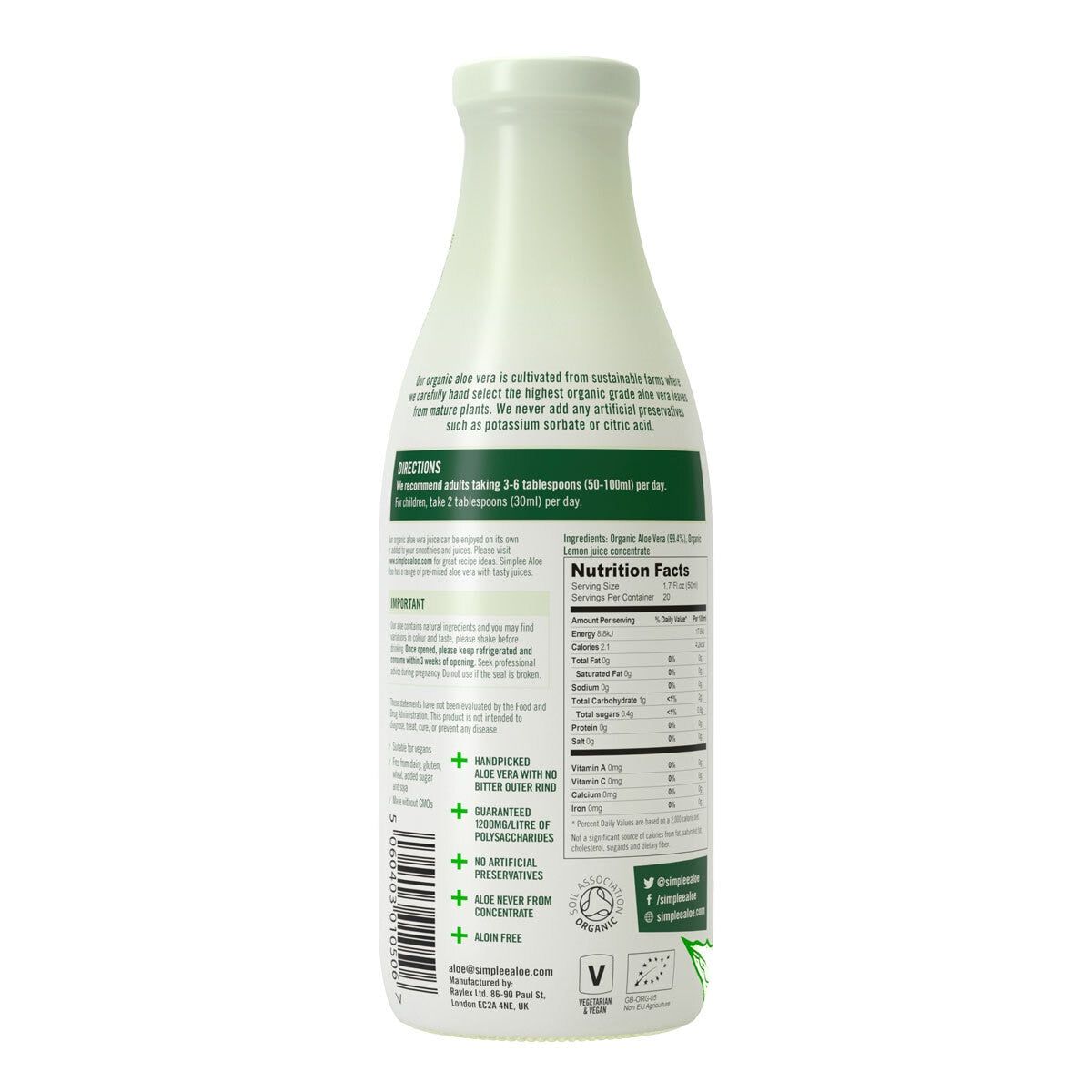 Simplee Aloe Vera Food Supplement, 1L