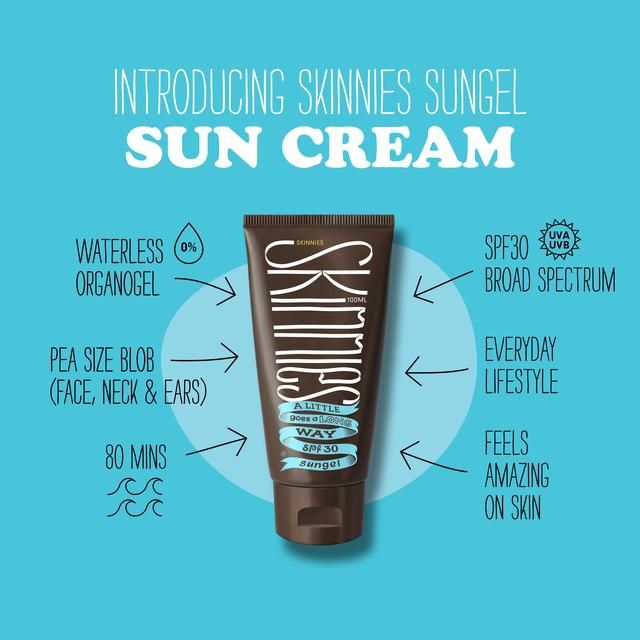 Skinnies SPF 30 Sunscreen Sungel Vegan 100ml