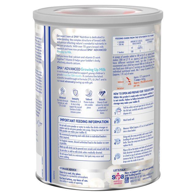 SMA Advanced 3 Growing Up Milk Powder 1-3 Yrs 800g