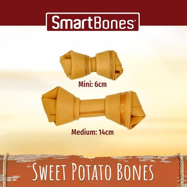 SmartBones 2 Medium Sweet Potato Rawhide Free Bone Dog Treats   158g