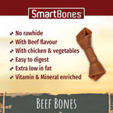 SmartBones 8 Mini Beef Rawhide Free Bones Dog Treats 128g