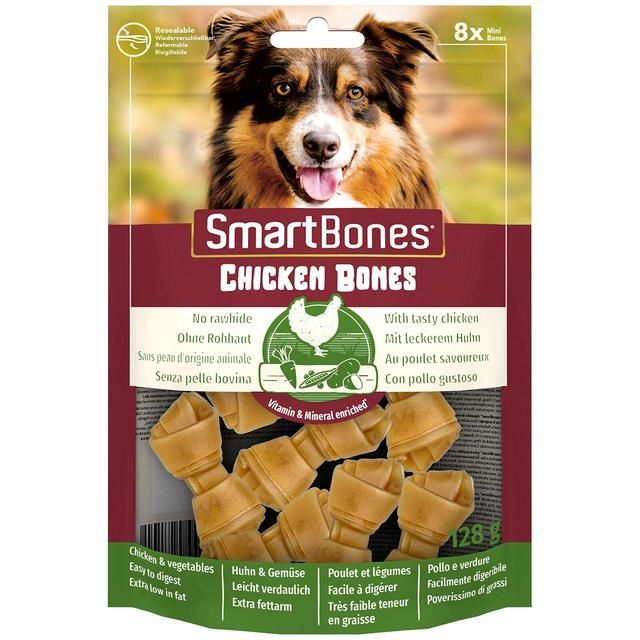 SmartBones Mini Chicken Rawhide Free Bones Dog Treats 128g