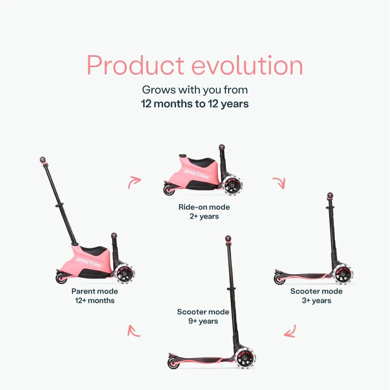 smarTrike Xtend ride on scooter salmon, UK version