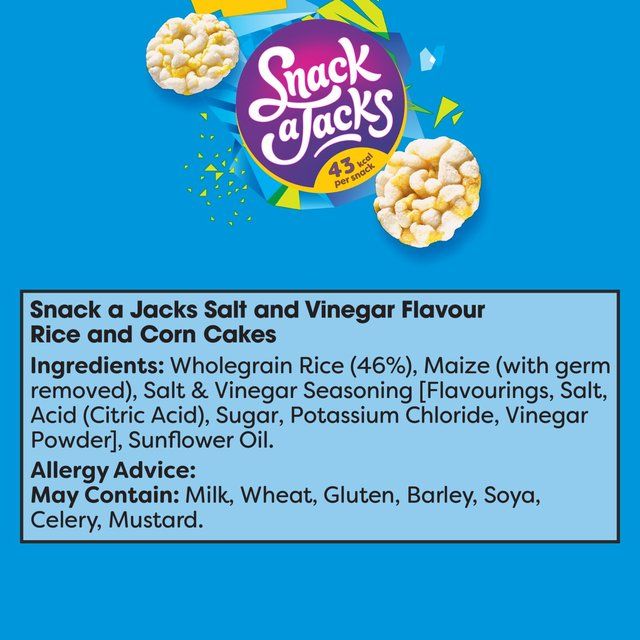 Snack a Jacks Salt & Vinegar Jumbo Rice Cakes 117g