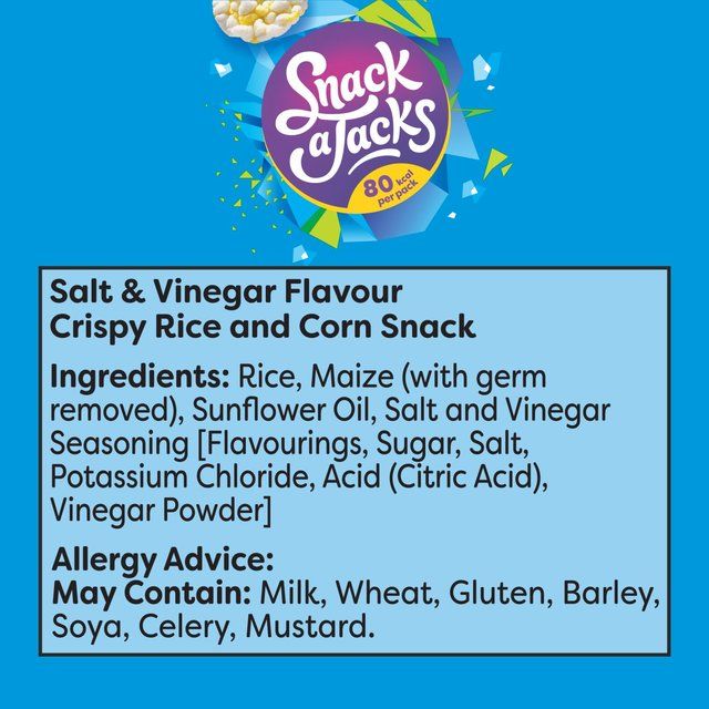 Snack a Jacks Salt & Vinegar Multipack Rice Cakes 5 per pack