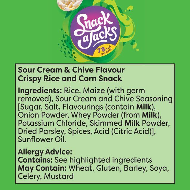 Snack a Jacks Sour Cream & Chive Multipack Rice Cakes 5 per pack