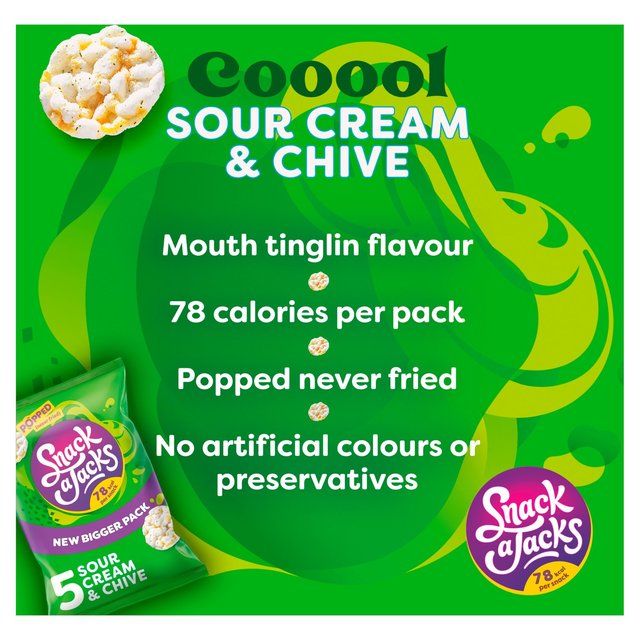 Snack a Jacks Sour Cream & Chive Multipack Rice Cakes 5 per pack