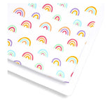 Snuz Twin Pack Fitted Cot Bed Sheets - Rainbow