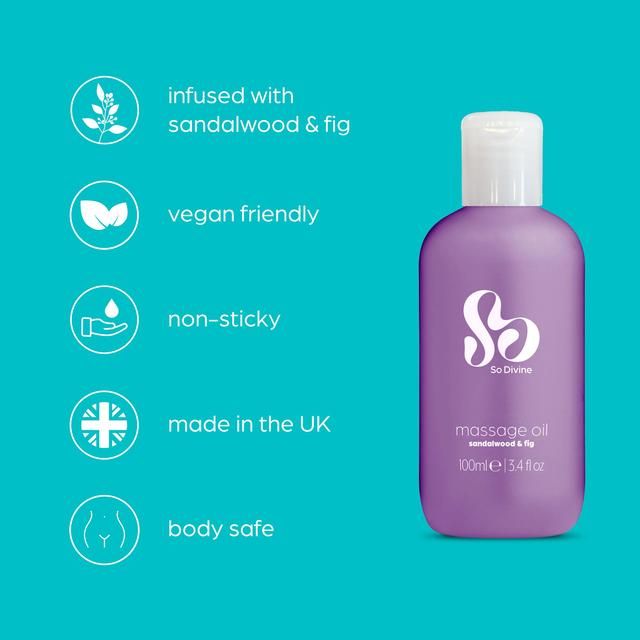 So Divine Massage Oil with Sandlewood and Fig Vegan Friendly 100ml