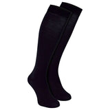 Sock Snob 2 Pairs Mens Knee High Bamboo Socks 6-11 UK Black / 2EA