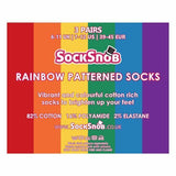 Sock Snob 3 Pairs Ladies Striped Rainbow Socks 4-7 UK