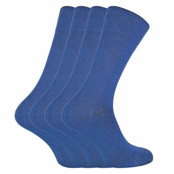 Sock Snob 4 Pairs Ladies Soft Bamboo Crew Socks 4-8 UK Denim