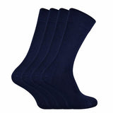 Sock Snob 4 Pairs Ladies Soft Bamboo Crew Socks 4-8 UK Navy