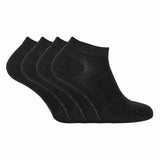 Sock Snob 4 Pairs Ladies Soft Bamboo Trainer Socks 4-8 UK Black