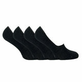 Sock Snob 4 Pk Ladies Bamboo Invisible Liner Socks 4-8 UK Black