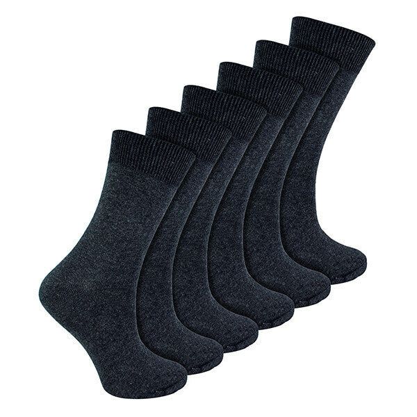 Sock Snob 6 Pk Children's Cotton Rich School Socks 9-12 UK Grey / 6EA