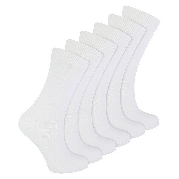 Sock Snob 6 Pk Children's Cotton Rich School Socks 9-12 UK White / 6EA