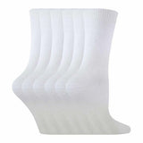 Sock Snob 6 Pk Childrens Solid Colour Cotton Socks 12-3 UK White / 6EA
