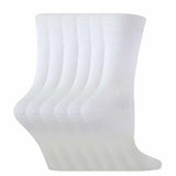 Sock Snob 6 Pk Childrens Solid Colour Cotton Socks 9-12 UK White / 6EA