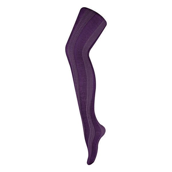 Sock Snob Ladies 80 Denier Opaque Patterned Tights 8-14 UK Stripe Imperial Purple