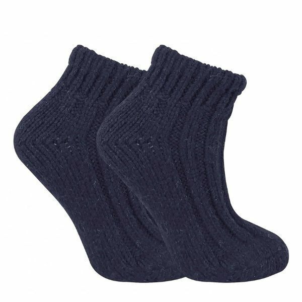 Sock Snob Ladies Checkered Wool / Silk Blend Socks 4-8 UK Navy / Red