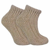 Sock Snob Ladies Chunky Knit Wool Ankle Boot Socks 4-8 UK Oat / 1EA