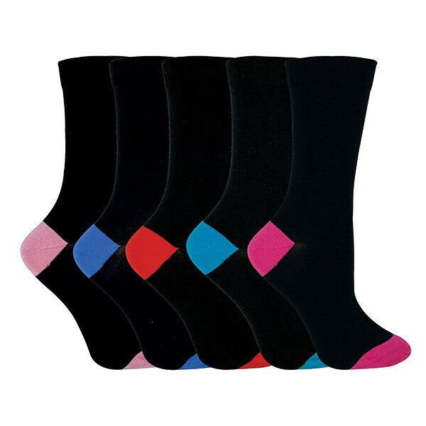 Sock Snob Ladies Heel & Toe Cotton Socks 4-8 UK CS1 / 5EA