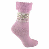 Sock Snob Ladies Turn Over Top Thermal Bed Socks 4-8 UK Pink