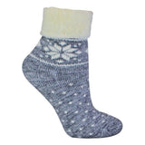Sock Snob Ladies Wool Bed Socks with Fairisle Design 4-8 UK