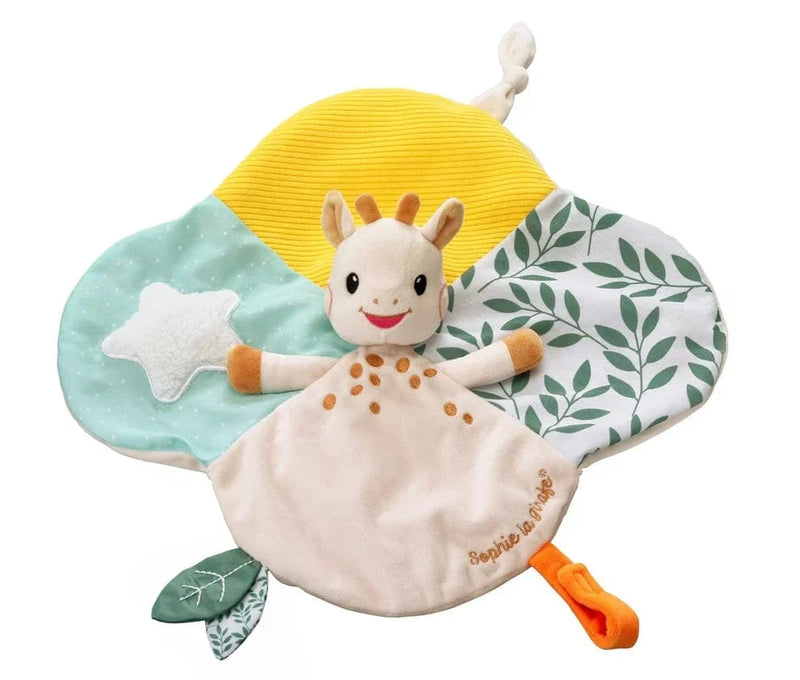 Sophie la Girafe plush comforter with pacifier holder - British product