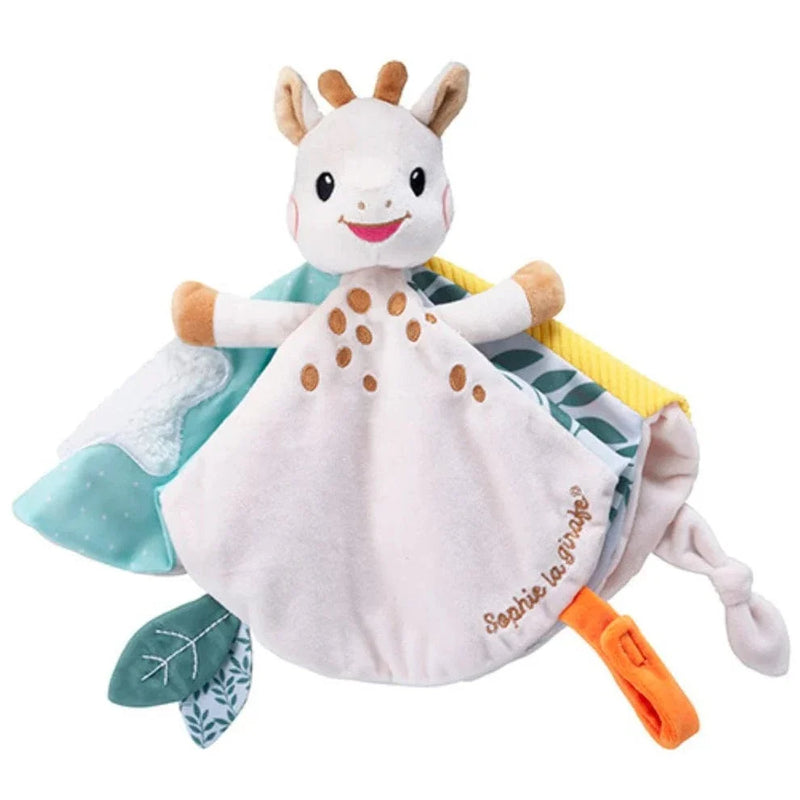 Sophie la Girafe plush comforter with pacifier holder - British product