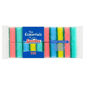 Spontex Essentials Sponge Scourers 20 per pack