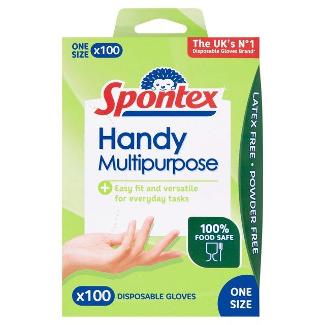 Spontex Handy Multi-Purpose Disposable Gloves Latex Free & Powder Free 100 per pack